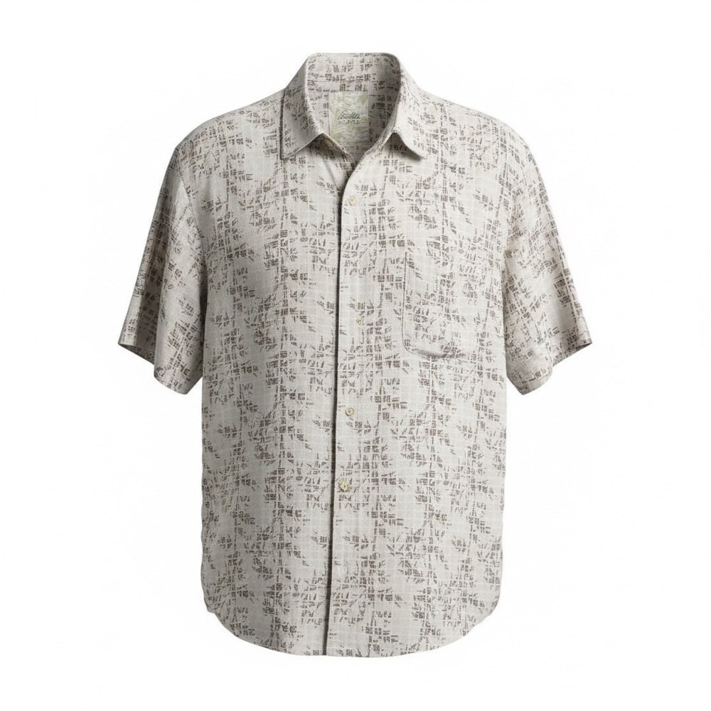 Tasso Elba Men's Light Beige Patterned Shirt Large
B1